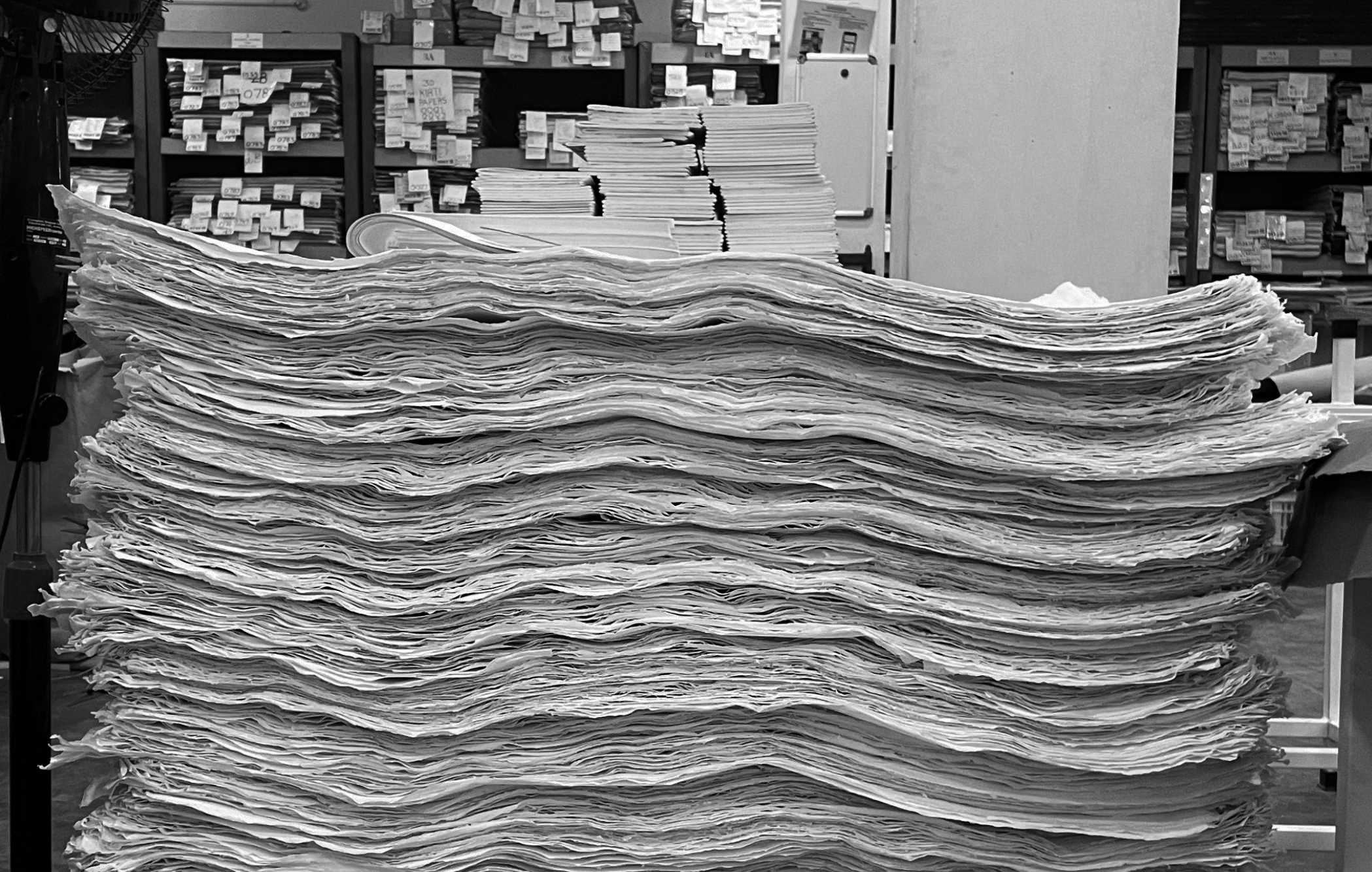 Sri Aurobindo Handmade Paper factory - paper lifting
