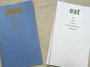 Screen printed menus – Sri Aurobindo Handmade Paper